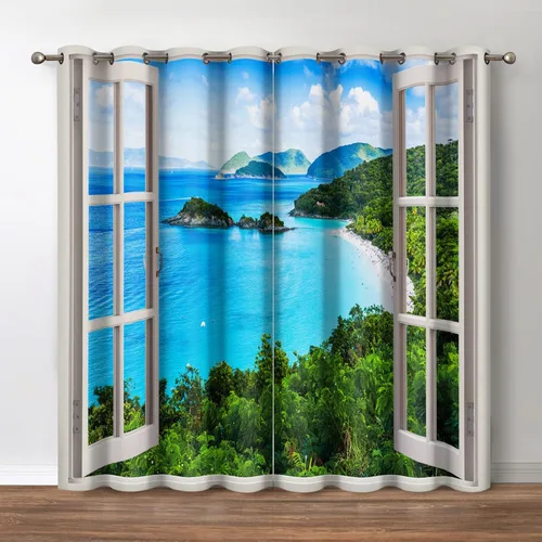 Miniatura 31 de Jekeno Cortinas blancas y negras para ventana, diseño moderno de ladrillo abstracto en 3D, cubos futuristas, geométricos, cuadros, bolsillo