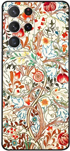 Miniatura 30 de Berkin Arts Funda compatible con Samsung Galaxy S22 Ultra, funda de silicona Art Nouveau Floral Flower (Clematis by Alphonse Mucha)