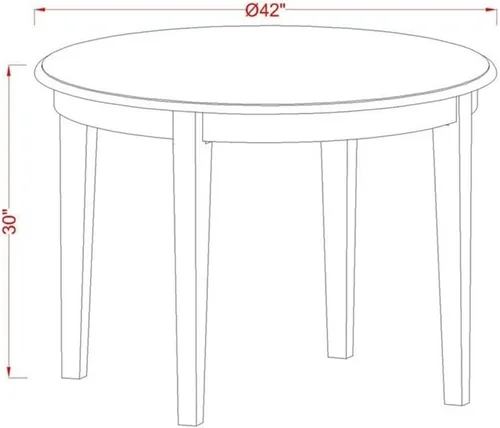 Miniatura 5 de East West Furniture BOIP3-LWH-W - Juego de mesa de cocina de 3 piezas para espacios pequeños que contiene una mesa de comedor redonda y 2 sillas