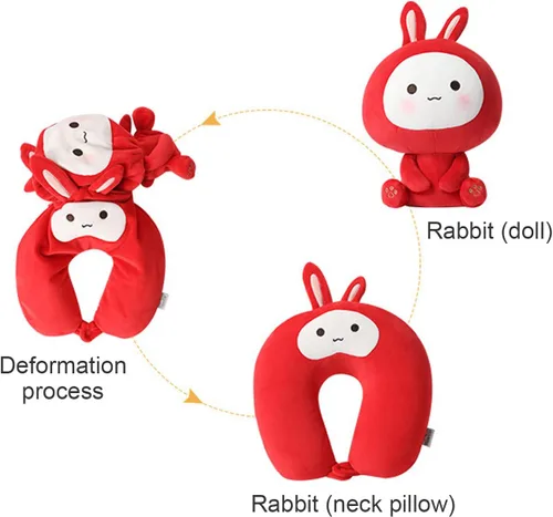Miniatura 4 de Almohada de viaje 2 en 1 con cremallera y cuello en forma de U, bonita almohada de apoyo para el cuello de pingüino, almohada de viaje suave