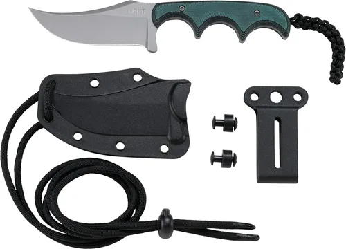 Miniatura 3 de CRKT Cuchillo de hoja fija de supervivencia al aire libre minimalista persa con vaina: hoja de borde liso de acero inoxidable, mango de micarta