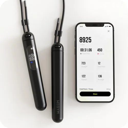Miniatura 3 de WeGym - Cuerda de saltar inteligente para hombres y mujeres, cuerda de saltar ajustable para entrenamiento en interiores y exteriores, aplicación