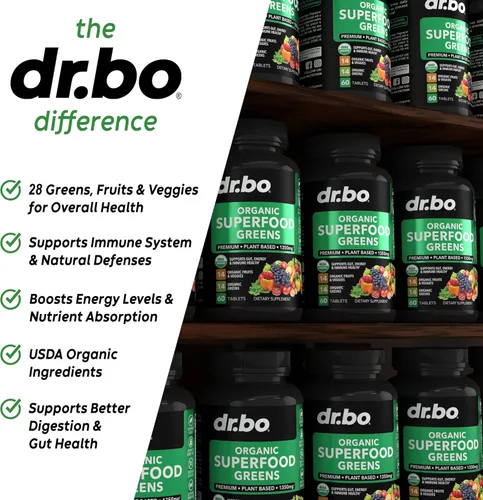 Miniatura 9 de Adrenal Support & Organic Superfood Greens & Fruit Supplements – Daily Energy Super Food Suplemento de frutas y verduras tabletas más alimentos