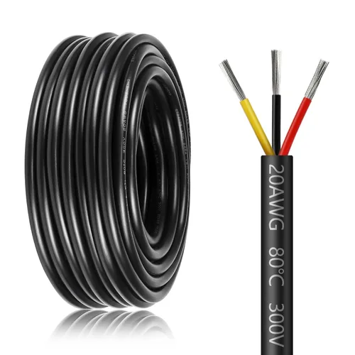 Miniatura 15 de Cable de calibre 18 de 5 conductores, cable eléctrico de 65,6 pies 18AWG, cable de cobre estañado trenzado de 18/5, cable de bajo voltaje