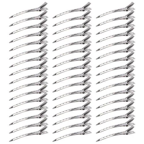 Hedume Paquete de 200 pinzas para el pelo con agujeros, 3.5 pulgadas de metal inoxidable para rizos de cocodrilo para salón y mujeres y niñas,