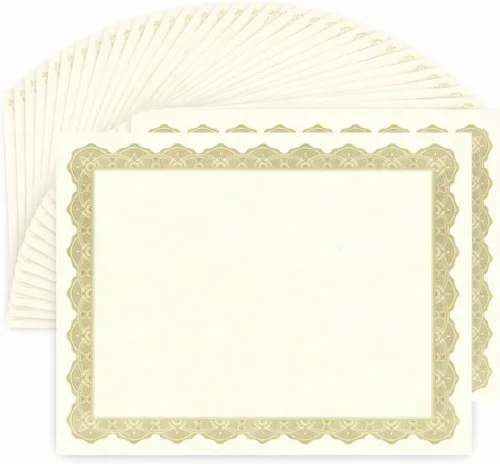 Miniatura 8 de Geographics Optima Gold - Papel de certificado de premio en blanco con sellos de lámina dorada, 8.5 x 11 pulgadas, sello de 1.75 pulgadas