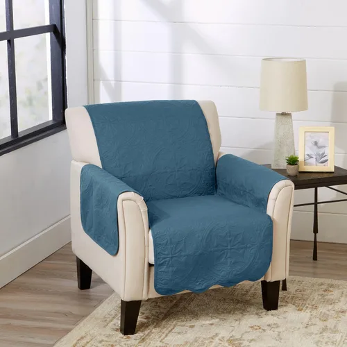 Miniatura 42 de Great Bay Home Funda de terciopelo reclinable – Funda lavable para muebles con correas elásticas – Funda para muebles para perros, niños y mascotas