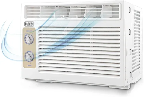 BLACK+DECKER Aire acondicionado de ventana de 5000 BTU, unidad de ventana de CA que enfría hasta 150 pies cuadrados, unidad de aire acondicionado de