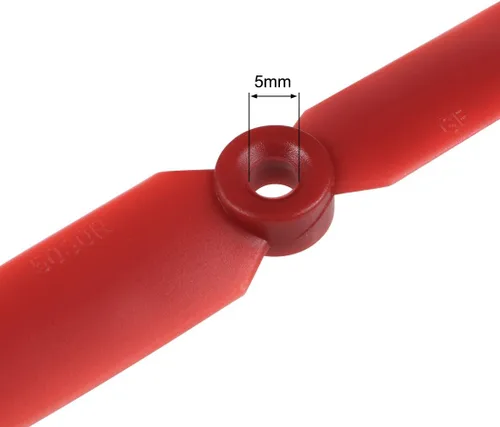 Miniatura 3 de uxcell RC Propellers 5030 - Cuadricóptero de 2 paletas de 5 x 3 pulgadas para juguete de avión, nailon rojo, 10 pares con anillos adaptadores
