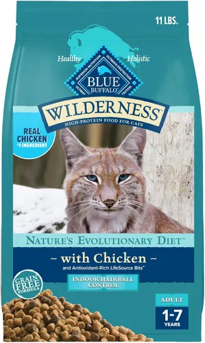 Miniatura 12 de Blue Buffalo Wilderness Natural Hairball Care Alimento seco para gatos de interior, fórmula alta en proteínas y sin granos, pollo, bolsa de 5 libras