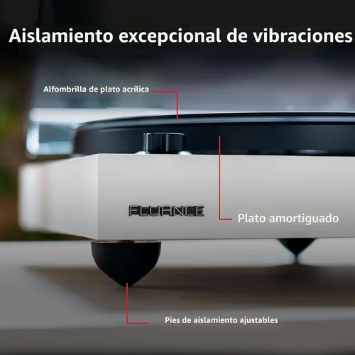Miniatura 3 de Fluance RT81+ Elite - Tocadiscos reproductor de vinilo de alta fidelidad, cartucho Audio Technica VM95E, placa antirresonante, alfombrilla acrílica