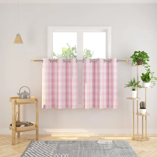 Miniatura 62 de Cortinas de 24 pulgadas de largo con diseño Buffalo Check Gingham Plaid para ventanas de cocina y baño, tratamiento para ventanas con 2 paneles