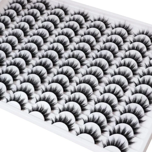 Miniatura 15 de Azenlo Pestañas postizas 48 pares, pestañas de visón sintético, pestañas tenues de 14 mm, pestañas de gato 3D esponjosas, paquete al por mayor