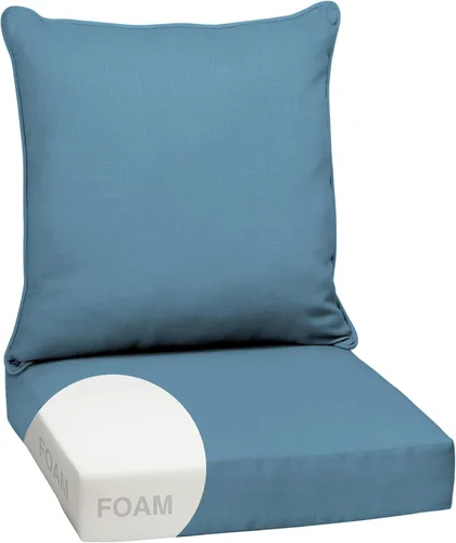 Miniatura 77 de Arden Outdoor Deep Seat Cushion Set, 24 x 24 pulgadas, Cojín para exteriores resistente al clima, a la lluvia y a la decoloración para silla, sofá