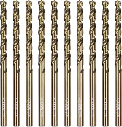 Miniatura 11 de Broca de cobalto de 1/8 pulgadas M35 HSS Brocas helicoidales Jobber Longitud Broca de acero para metal duro y acero inoxidable, paquete de 10