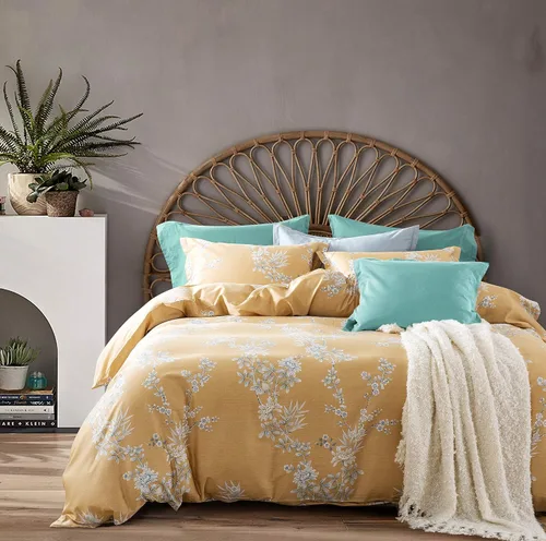 Miniatura 8 de Windflower Bedding Bloomfield - Juego de funda de edredón floral de 3 piezas, algodón botánico, naturaleza, vides, ramas, pájaros, mariposas, flores