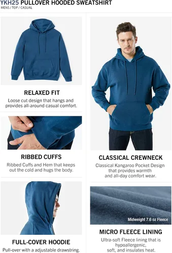 Miniatura 3 de TSLA - Sudadera con capucha deportiva de alto rendimiento de vellón para hombre, mezcla de algodón