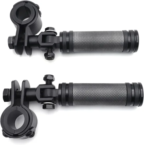 Miniatura 5 de Clavija de pie redonda negra con abrazadera de 0.984 in 1.260 in compatible con YAMAH XV250 XV400 Virage [P/N: MT216-049+216-096-BK]