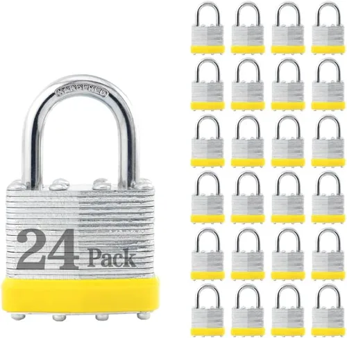 Miniatura 11 de ZonRo Candados con llave de acero laminado, cerraduras iguales con llave, 1-9/16 pulgadas de ancho, candados de grillete normal, paquete de 6, aro