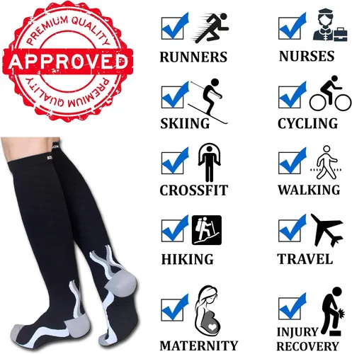 Miniatura 4 de Calcetines de compresión Ez Sox 20-30 mmHg, punta sin costuras para hombres y mujeres