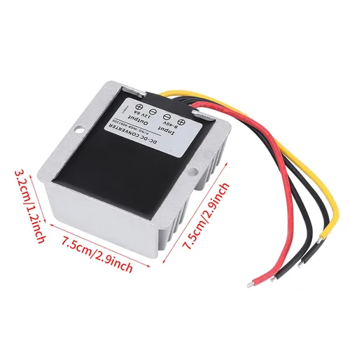 Miniatura 7 de Convertidor reductor, convertidor de voltaje de 8V-40V a 12V 6A, Convertidor de 72 W CC a CC, módulo regulador de voltaje impermeable con protección