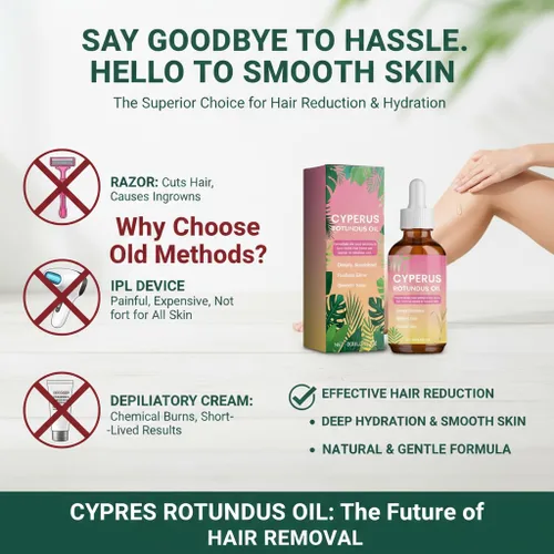 Miniatura 3 de Aceite Cyperus Rotundus de 2 piezas para depilación, producto herbario natural reduce el crecimiento del cabello, adecuado para todo