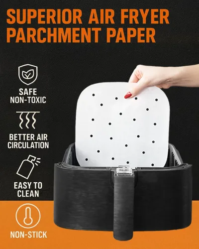 Miniatura 4 de Hojas de papel pergamino para freidora de aire, cuadrados de papel para hornear XL compatibles con Ninja, Chefman, Instant, Power y más, forros