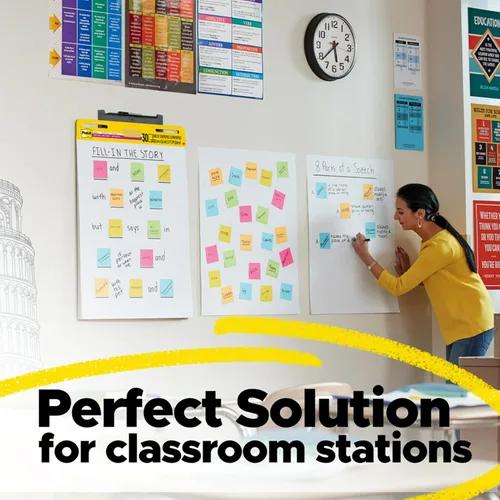 Miniatura 9 de Post-it Bloc para caballete súper adhesivo, 25 x 30 pulgadas, blanco, con líneas, 2 blocs/paquete, 30 hojas/bloc (561WL VAD 2PK) (561WL-VAD-2PK)