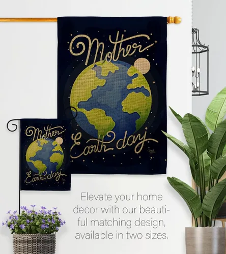 Miniatura 8 de Breeze Decor Juego de banderas de jardín del Día de la Tierra con soporte, apoyo a la paz, protección del medio ambiente, decoración de la casa