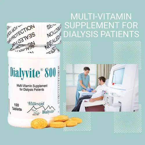 Miniatura 2 de Hillestad Labs Dialyvite 800 Suplemento multivitamínico para pacientes en diálisis, 100 tabletas, amarillo, original