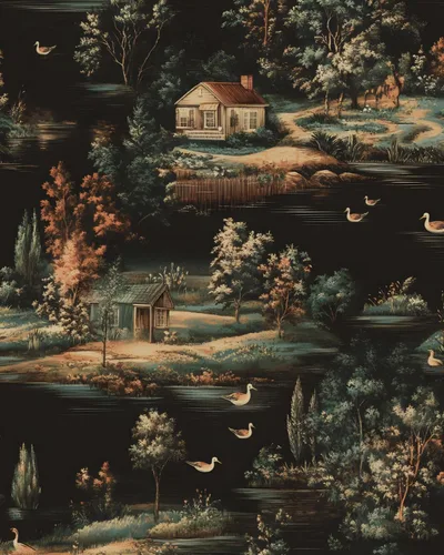 Miniatura 9 de BOKEBEVE Papel Pintado Vintage de Despegar y Pegar Hojas Papel de Contacto Oro Negro Floral para Estante de Libros Forro de Cajón Amigable