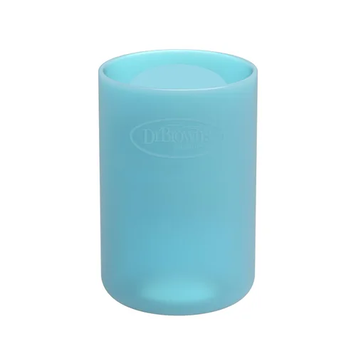 Miniatura 14 de Dr. Brown's Options+ Funda estrecha para botella de vidrio, 100% silicona, menta, sin BPA, 4 onzas, paquete de 1