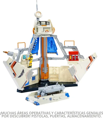 Miniatura 5 de Mattel Disney Pixar Lightyear Playset con figura de acción Buzz Lightyear y rampa de lanzamiento de vehículos y sonidos, base de comando estrella