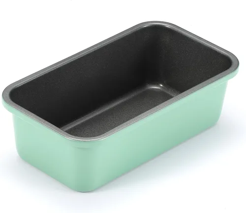 Miniatura 4 de Monfish Moldes de pan para hornear en casa, 2 moldes de acero al carbono de 1 libra, verde romero de 9 x 5 pulgadas, molde antiadherente para pan