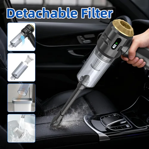 Miniatura 6 de Sycoodeal Aspiradora de mano para automóvil, 25000 PA, fuerte succión ciclónica, portátil, mini aspiradora inalámbrica con pantalla digital, ligera