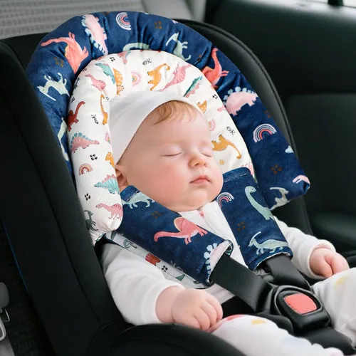 Miniatura 2 de Soporte para la cabeza del asiento de automóvil para bebé, cojín mejorado 2 en 1 para asiento de automóvil infantil y fundas de correa para niños