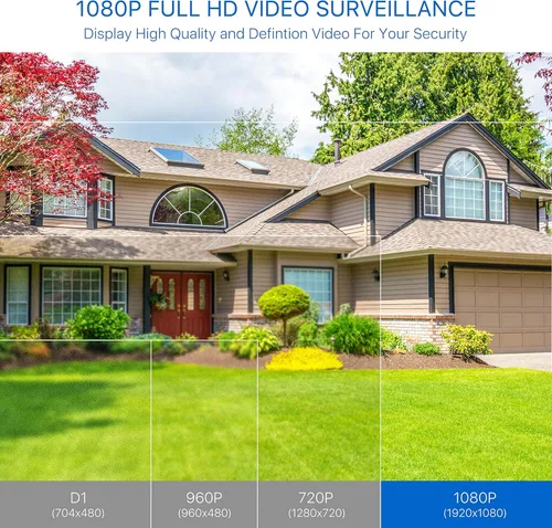 Miniatura 8 de ZOSI Paquete de 4 cámaras de seguridad para el hogar HD-TVI de 2MP 1080p HD-TVI 1920 TVL, 24 LED, visión nocturna de 80 pies, ángulo de visión