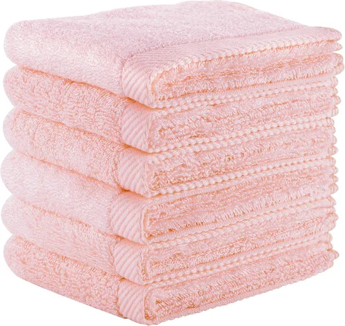 Miniatura 11 de Mother-Earth Paquete de 6 paños de baño de 12 x 12 pulgadas, toallas faciales suaves y absorbentes, paños de lavado de secado rápido para pieles