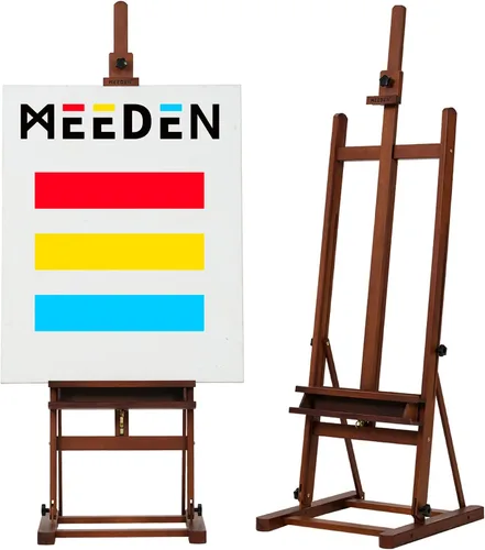 MEEDEN Caballete de pintura artística de 67 a 95 pulgadas de alto, sostiene el lienzo de hasta 48 pulgadas, soporte de caballete de madera de haya