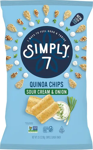 Miniatura 10 de Simply 7, Chips de quinua, barbacoa, barbacoa, 3.5 onzas, paquete de 8, sin OMG, sin frutos secos, vegetariano, vegano, bajo en grasa, bajo