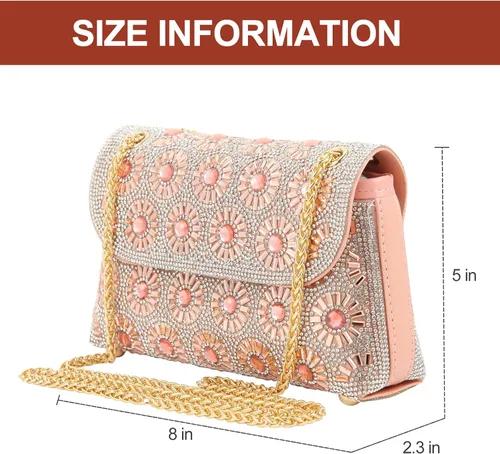 Miniatura 4 de HILELIFE Elegantes bolsos de mano de noche con diamantes de imitación, bolsos de noche con diamantes de imitación para bodas, fiestas y ocasiones