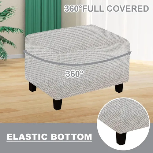 Miniatura 4 de Funda otomana de sofá resistente al desgaste, fundas otomanas rectangulares elásticas, funda para taburete de pies, fundas de taburete extraíbles