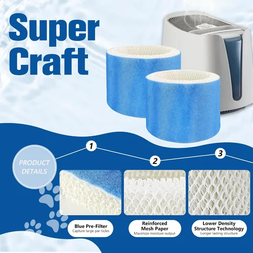 Miniatura 3 de Funmit - Filtros de repuesto para humidificador Honeywell HAC-504 HAC-504AW y filtro A de Honeywell, reemplazo para humidificadores Honeywell Azul