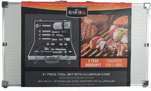 Miniatura 2 de Mr. Bar-B-Q 02066Y Silver Prestige Juego de herramientas de 21 piezas en estuche
