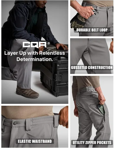 Miniatura 7 de CQR - Pantalones tácticos de invierno para hombre, diseño térmico tipo cargo con forro de vellón para exteriores, esquí, nieve y senderismo
