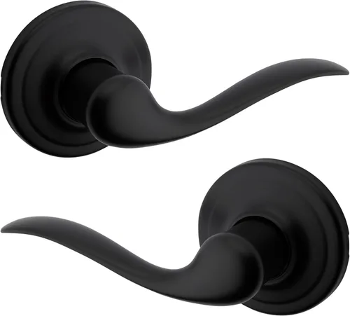 Miniatura 21 de Kwikset Tustin Manija de Puerta de Paso Interior, Palanca para Puertas de Armario y Pasillo, Palanca de Manija Reversible Sin Bloqueo, Bronce Bronce