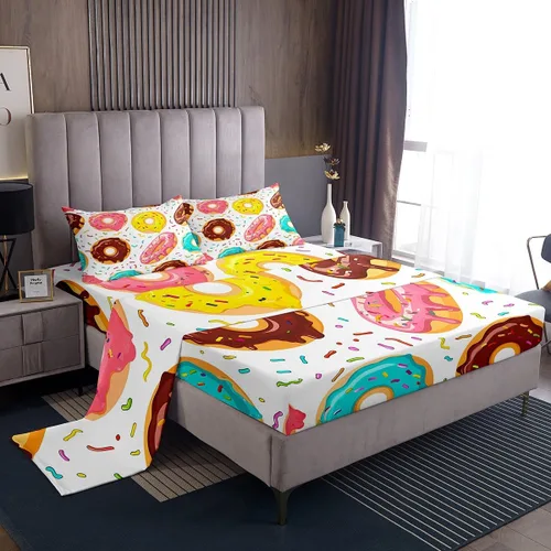 Miniatura 28 de Feelyou Juego de ropa de cama con alfabeto 3D, juego de sábanas coloridas del alfabeto inglés para niños y adultos, sábanas de dibujos animados