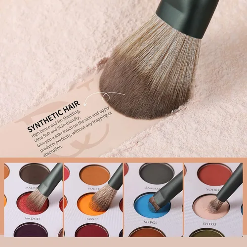 Miniatura 4 de DUcare Brochas de maquillaje, 14 piezas con 3 esponjas de maquillaje, bolsa de cosméticos y peine de pestañas