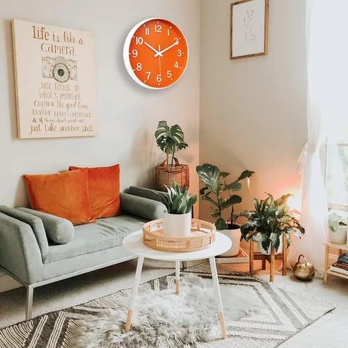 Miniatura 6 de HZDHCLH Relojes de Pared a Batería, 12 pulgadas Silencioso Sin Tictac Reloj de Pared Moderno para Sala de Estar Dormitorio Cocina Oficina Aula