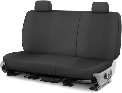 Covercraft Fundas de asiento de asiento trasero de ajuste personalizado, tela de polialgodón, color negro carbón Negro (Charcoal Black)
